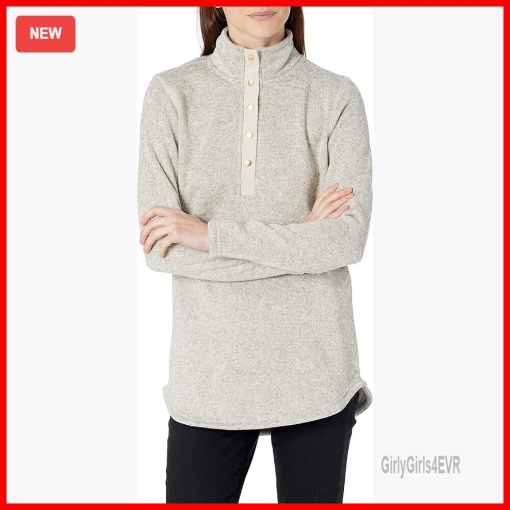 Tunic Pullover Sweater With Brushed Interior, Fiv… - image 1